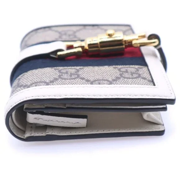 Gucci Jackie GG Supreme Bifold Wallet White Leather - Picture 3 of 6